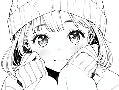 cute girl anime coloring page