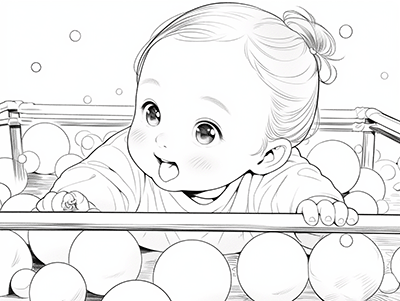 cute baby anime coloring page