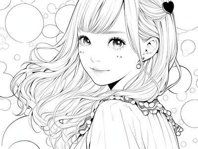 fabulous girl anime coloring page