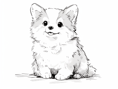 cute puppy anime coloring page